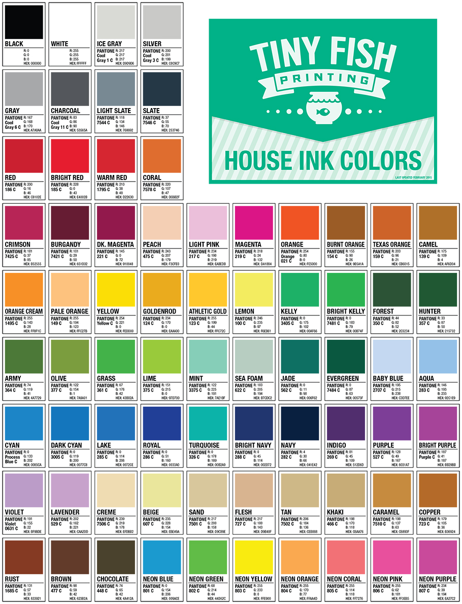Color Of House house ink colors - tiny fish printing Color Of House house ink colors - tiny fish printing