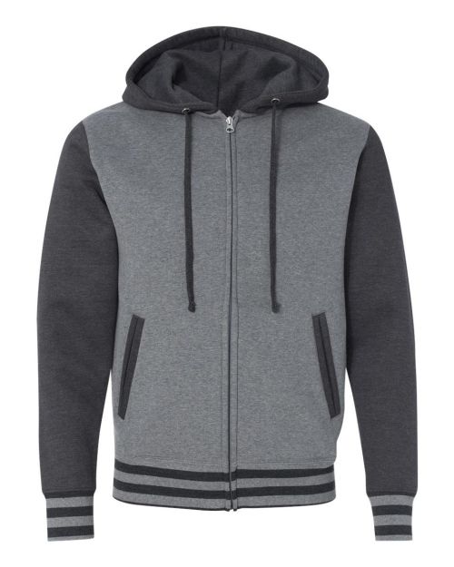 Independent Trading Co. IND45UVZ Unisex Varsity Full-Zip Hooded Sweatshirt  - Tiny Fish Printing