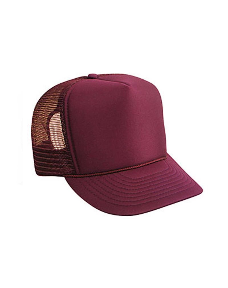 maroon trucker hat