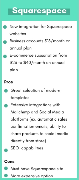 Pros and cons of Squarespace commerce 