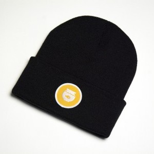 Embroidered patch beanie