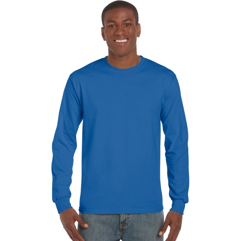 GILDAN Ultra Cotton Long Sleeve T-Shirt - Heavyweight 100% Cotton Tee, Royal Blue, XXXX-Large - View #3